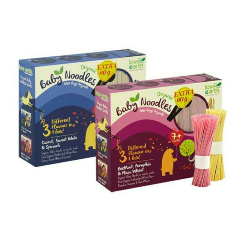 RUSH LOVE EARTH ORGANIC NOODLES, ORGANIC BABY NOODLES CARE 2U Shopee