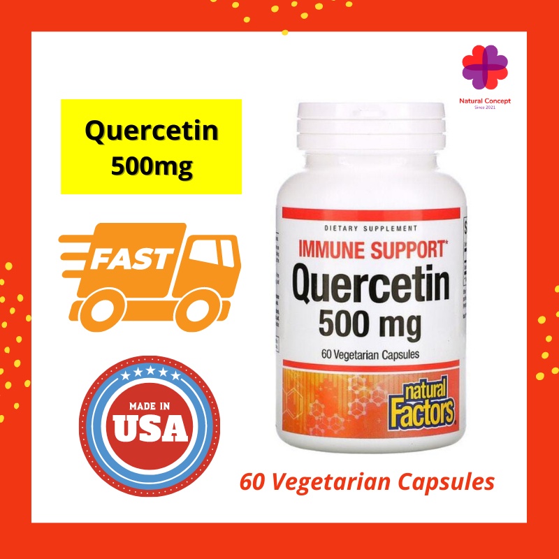 Quercetin 500mg Natural Factors 60 Vegetarian Capsules (New Ready