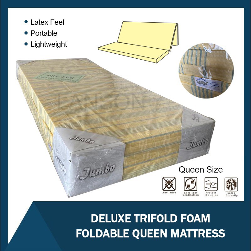 Latex Feel Queen Size fordable mattress / tilam lipat queen import