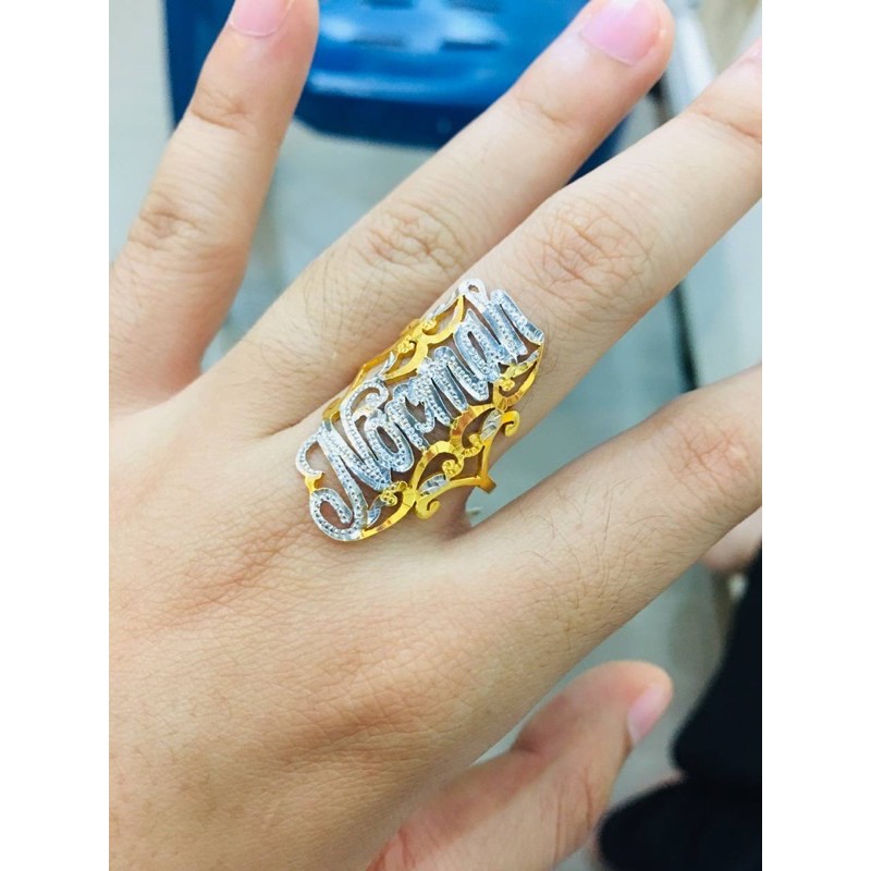 Cincin emas ukir nama 916 original Shopee Malaysia