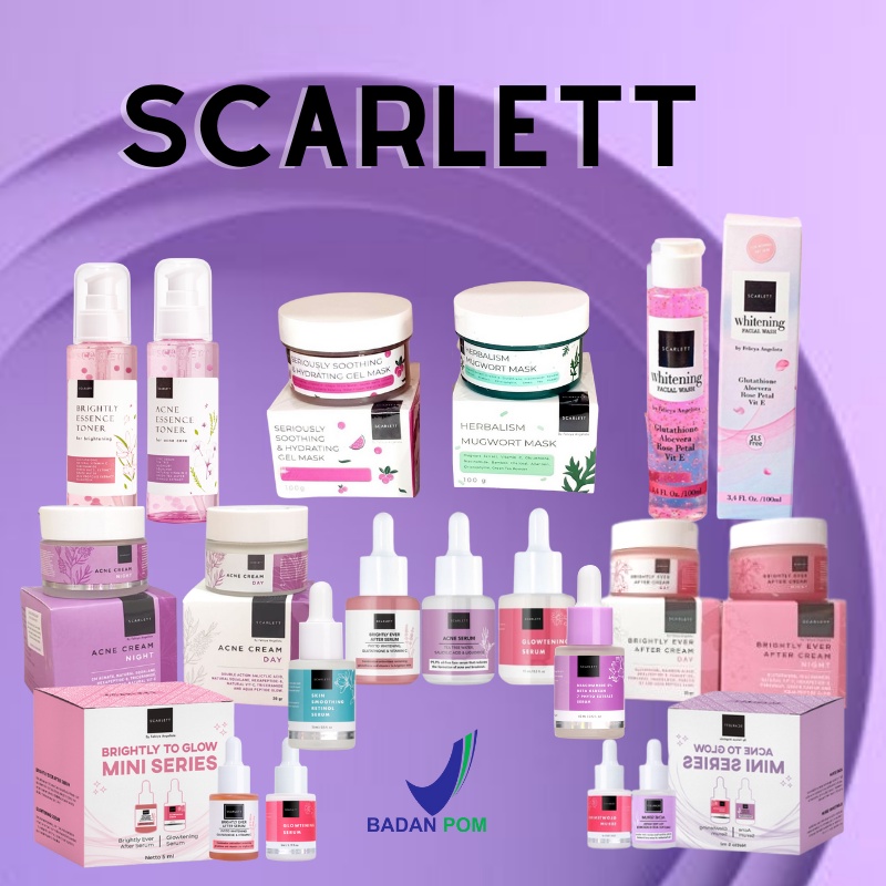 Scarlett Whitening Skincare Series Serum cream day night brightly Acne