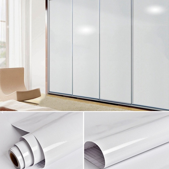 [Refurbished Sticker 🔥] White Glossy Shiny Furniture Skin