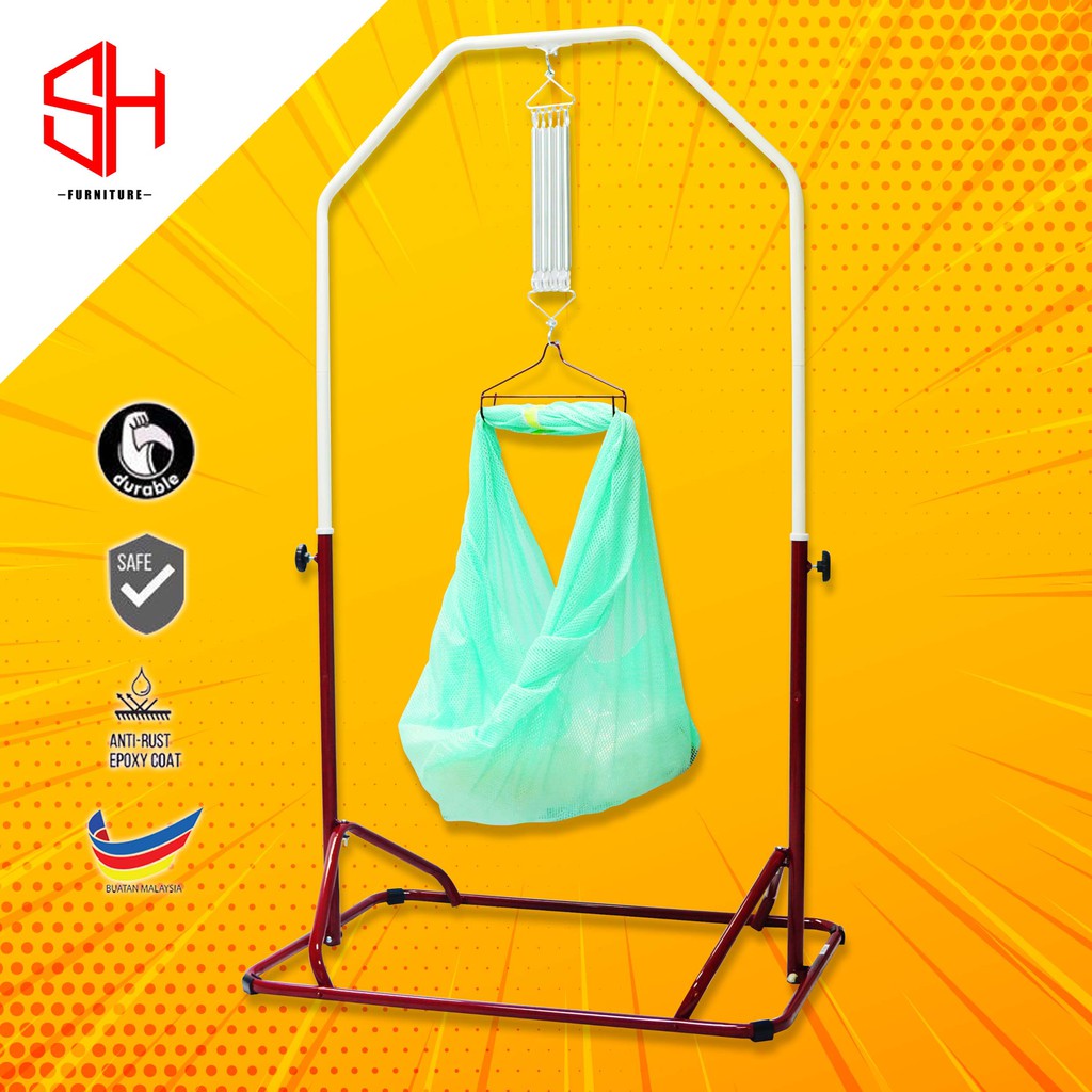 Baby Spring Cot Stand/ Buaian Bayi/ Baby Cradle Swing/ Buai Baby