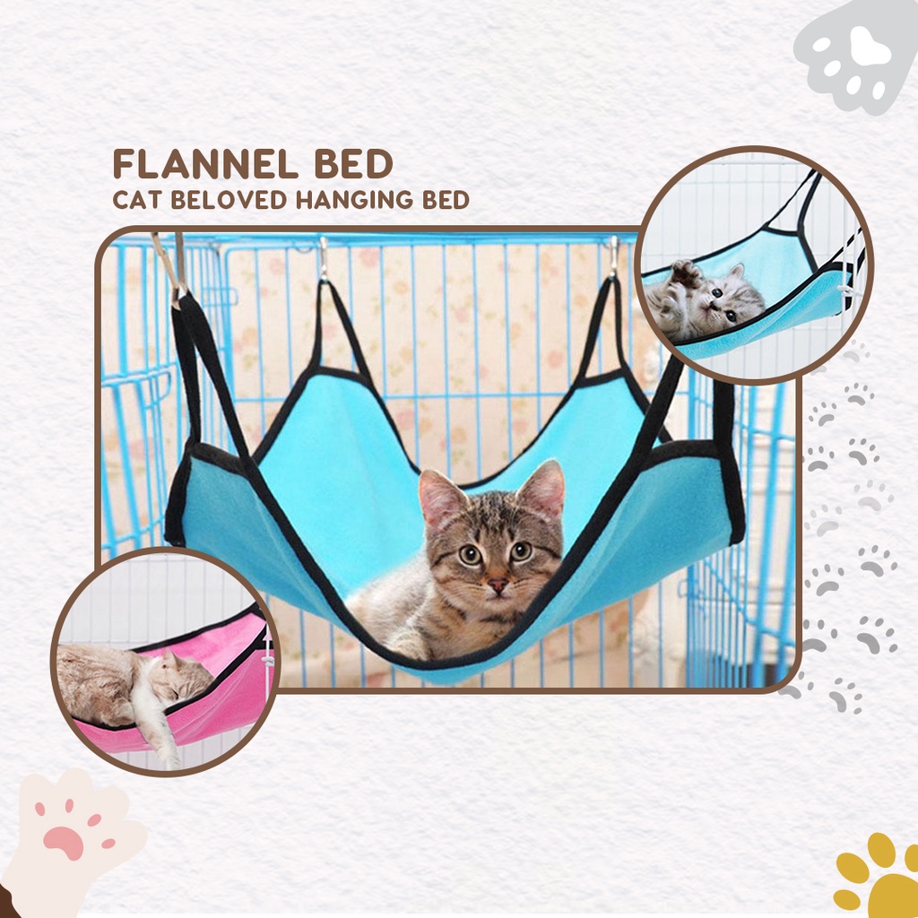 Flannel Removable Cat Hammock Pet Hanging Bed Cage Shelf Mattress