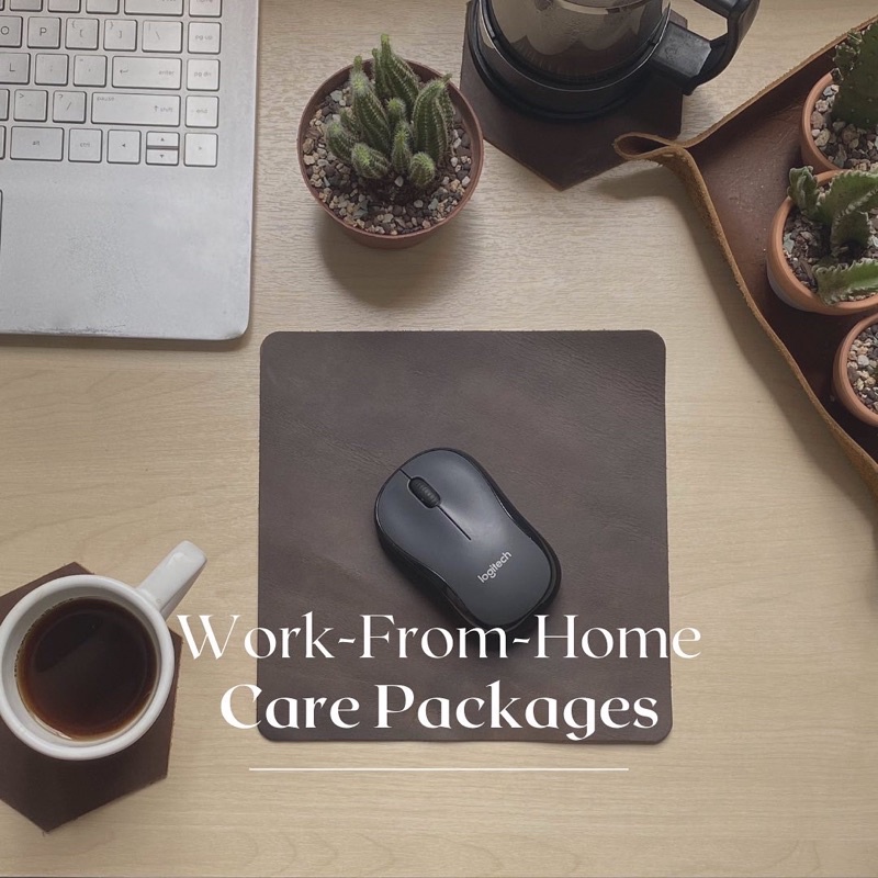 Work From Home Kit, Care Packages Personalised Genuine Leather Gift Set (Custom Premium