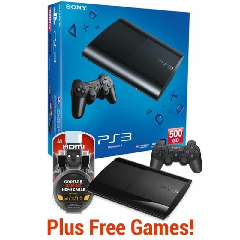 Ps3 SUPER Slim 500gb Jailbreak PS3 FREE 50+ GAMES(Latest Model)(READY STOCK)(FAST DELIVERY