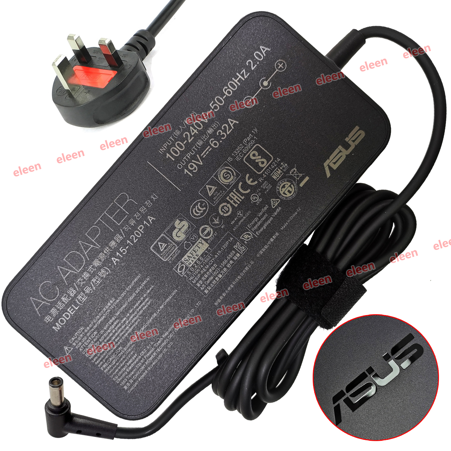 New 120W 19V 6.32A Laptop AC Adapter charger For ASUS TUF FX505GDWH71