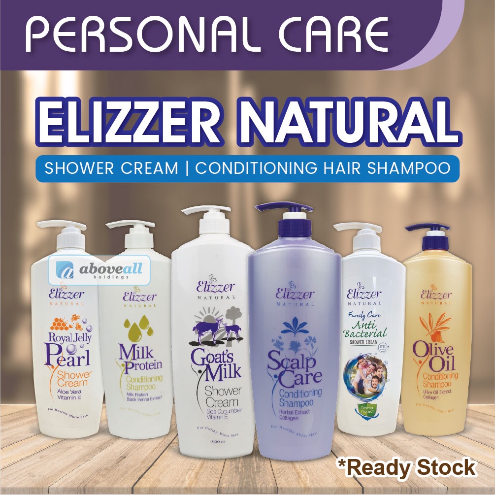 Elizzer Natural Shower Cream / Conditioning Hair Shampoo 1000ml (1L) Shopee Malaysia