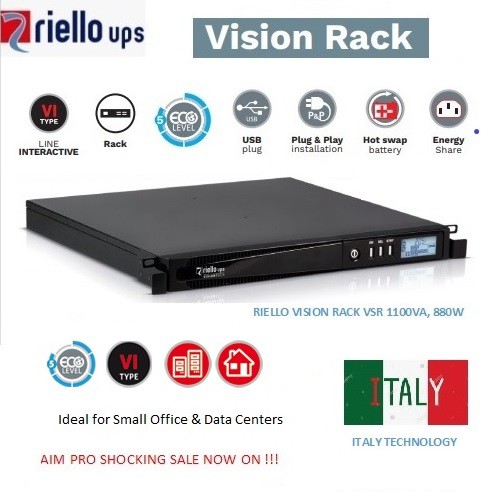 * Server room *Hot swap battery * AVR * RIELLO VISION Rack UPS ITALY
