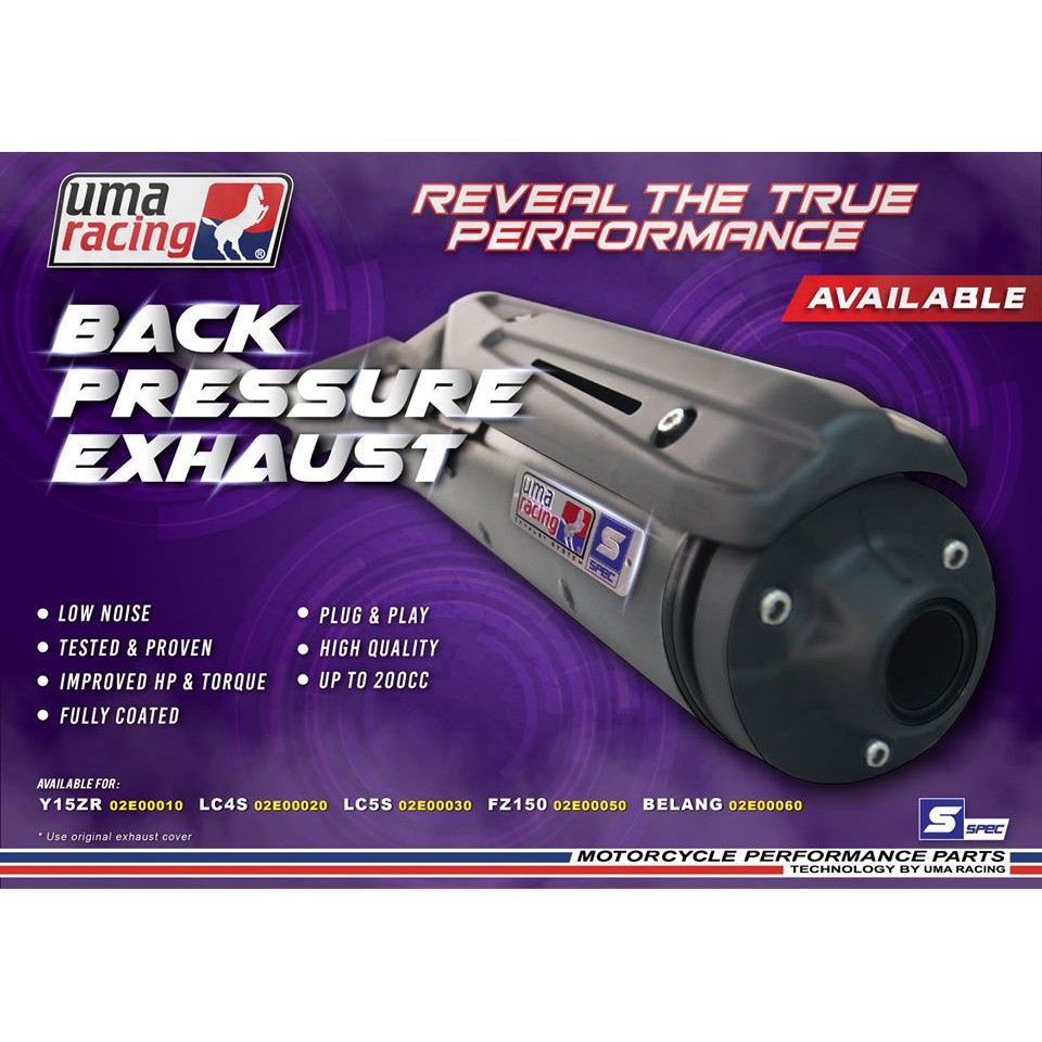 UMA RACING Back Pressure Exhaust Ekzos S SPEC for Y15ZR LC4S LC135