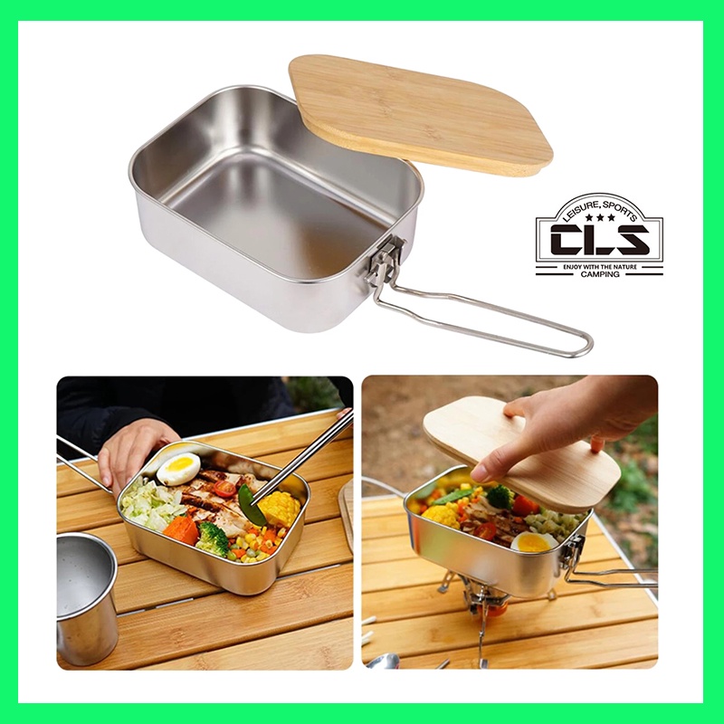 [CLS] Ready Stock 304 Stainless Steel Lunch Box Adults Outdoor Camping