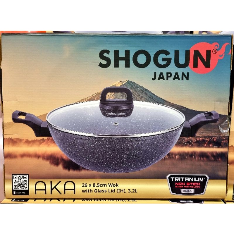 Shogun Japan Wok 26cm With Glass Lid Shopee Malaysia