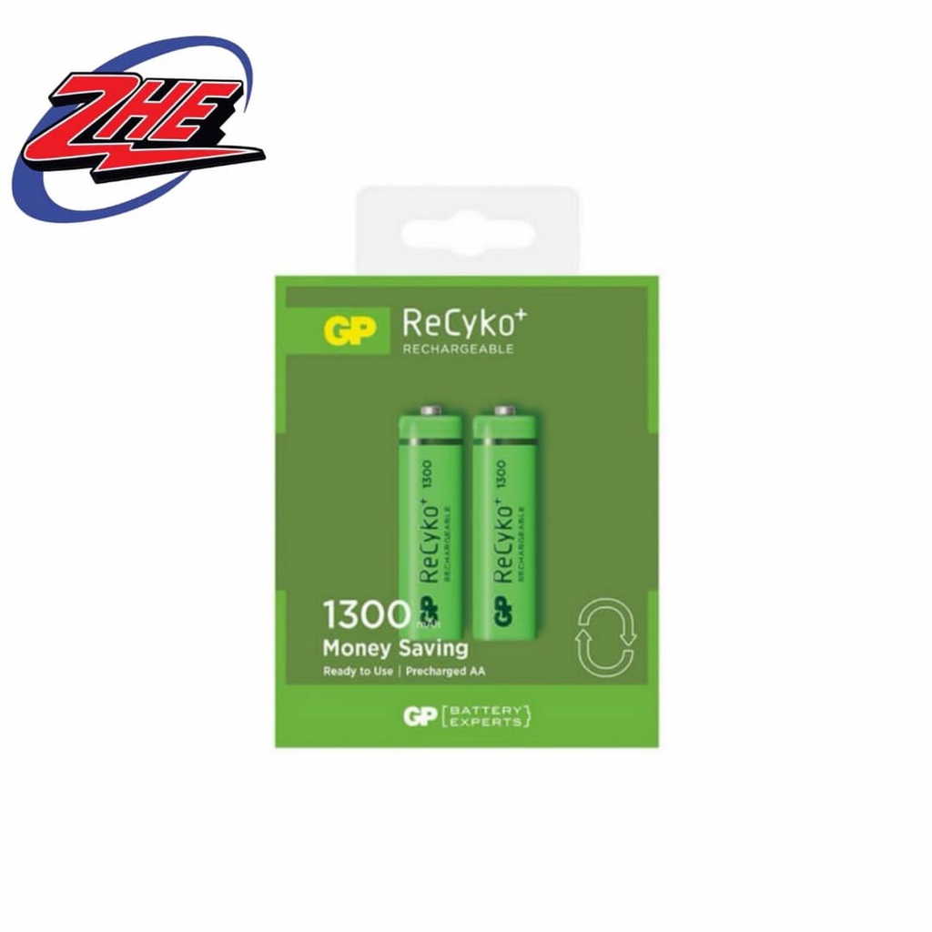 GP RECHARGEABLE BATTERY AA SIZE RECYKO RECHARGEABLE BATTERIES ( 1300mAH