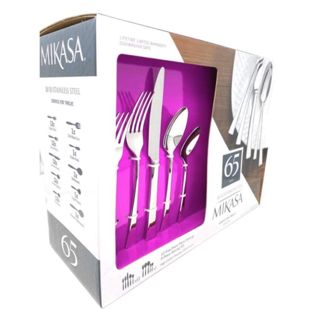 Mikasa Lucia Flatware 65 Pieces Service For 12 Shopee Malaysia