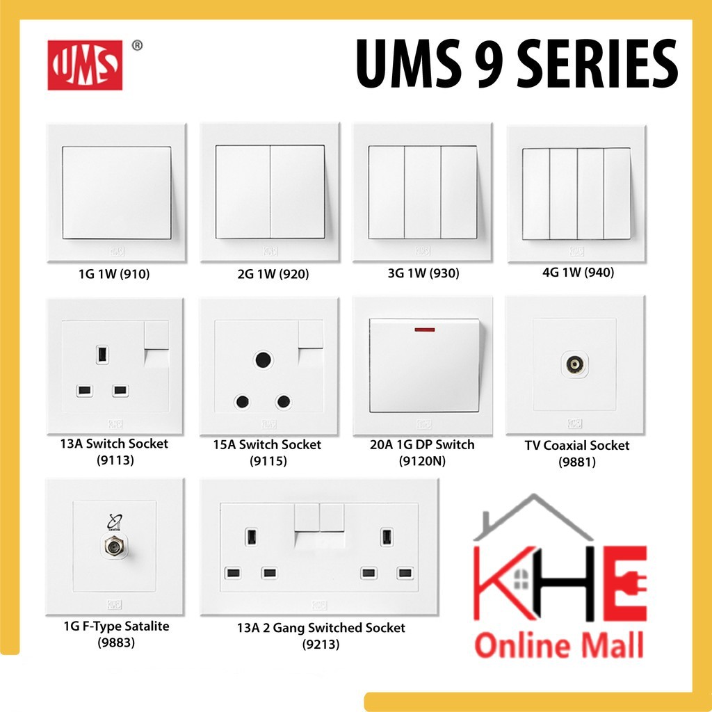 UMS 9 SERIES SWITCHES & SOCKET OUTLET (10/BOX) Shopee Malaysia
