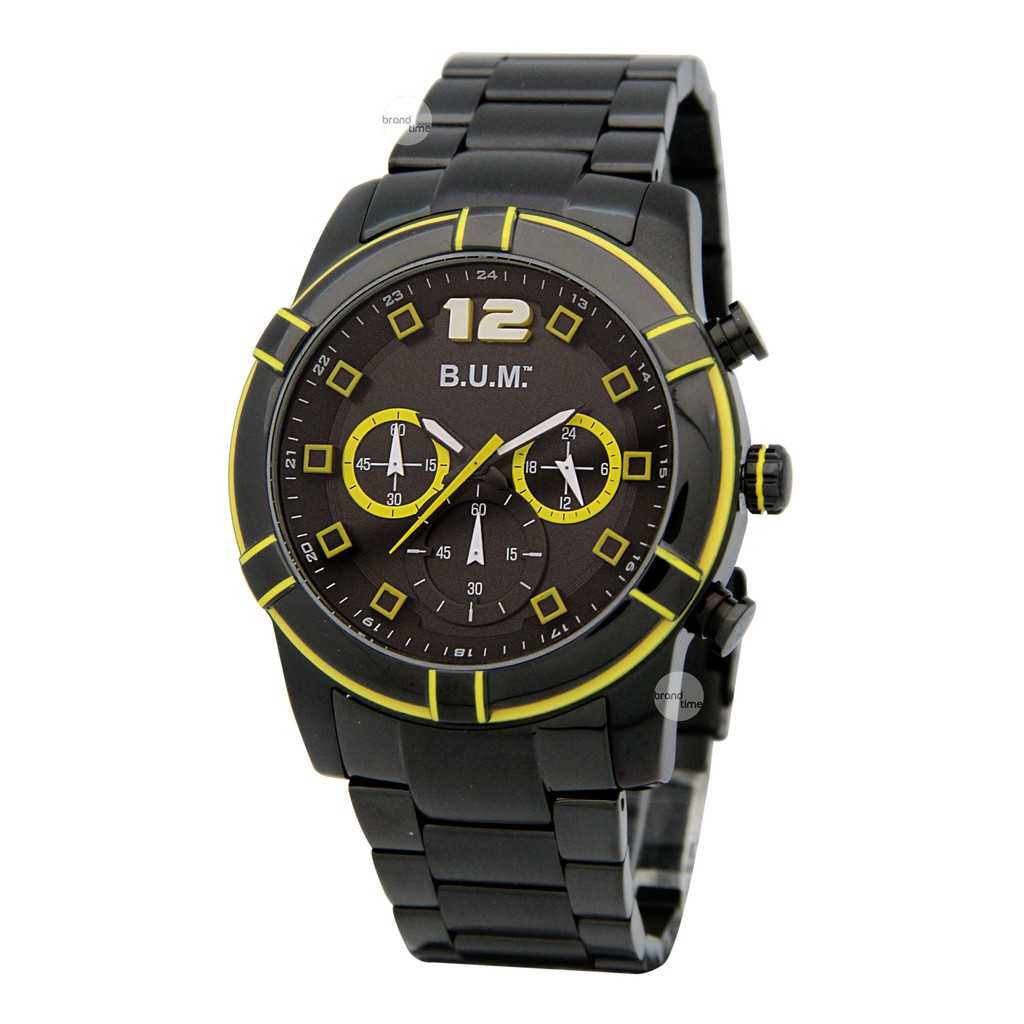 Bum Equipment men sport watch, chronograph, solid stainless steel with