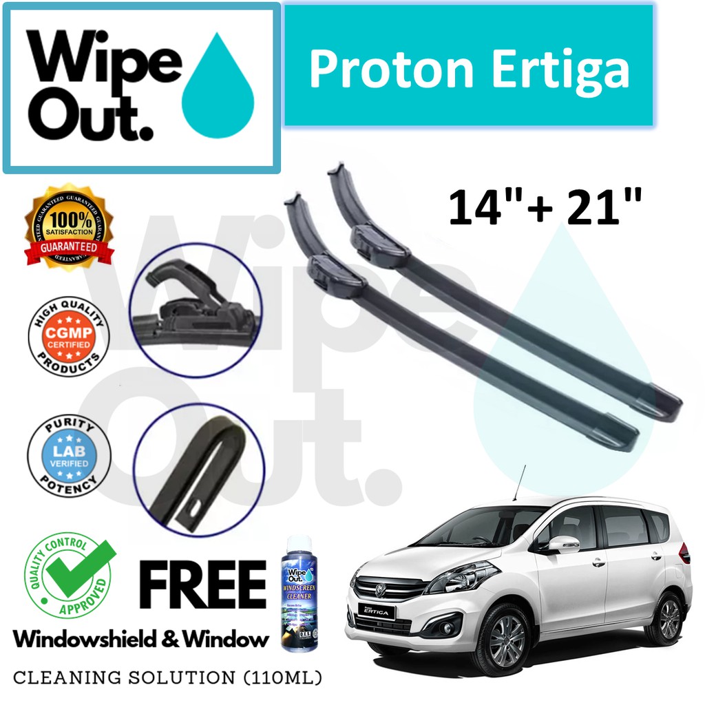 Proton ERTIGA WipeOut NANODRYTech SILICONE Wiper Blade (Front Set