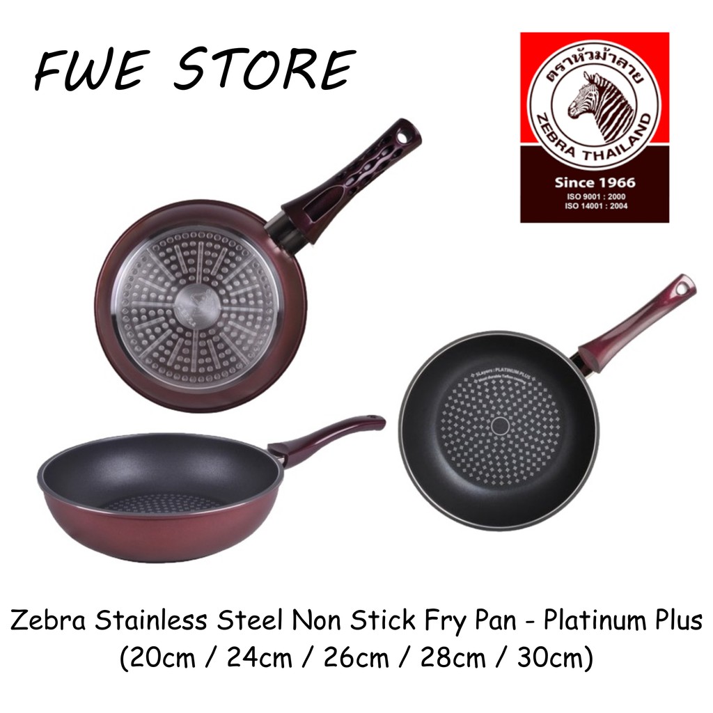 (100 Original) Zebra Stainless Steel Non Stick Fry Pan Platinum Plus Shopee Malaysia