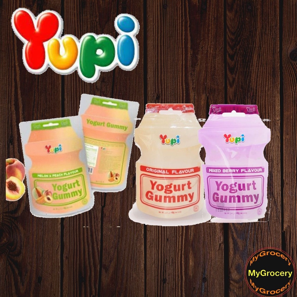 [MGC] Yupi Yogurt Gummy 40gm (Original/Berry/ Melon&Peach) Shopee