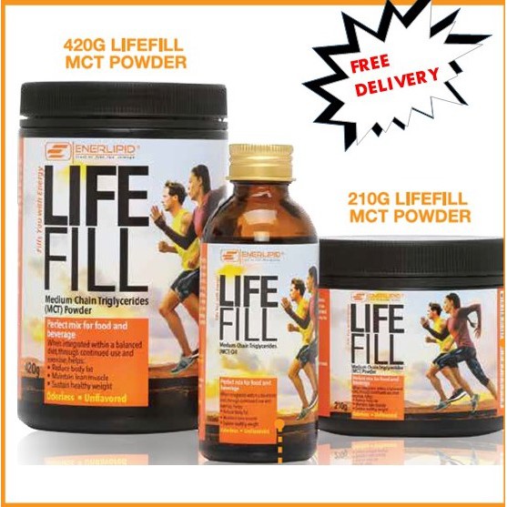 Ready Stock LifeFill MCT Powder 210g & 420g Natural 100