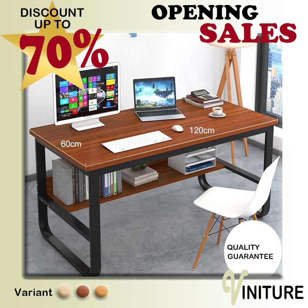 PREMIUM Home Office Table Steel And Wood Computer Desk With Storage