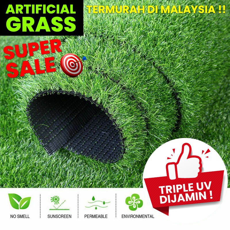READY STOCK [1 METER X 25 METER] 50MM ARTIFICIAL GRASS CARPET INDOOR AND OUTDOOR GRASS CARPET