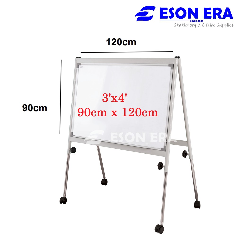 [3'x4'] Whiteboard Stand Adjustable Flip Chart+Roller 3'x4