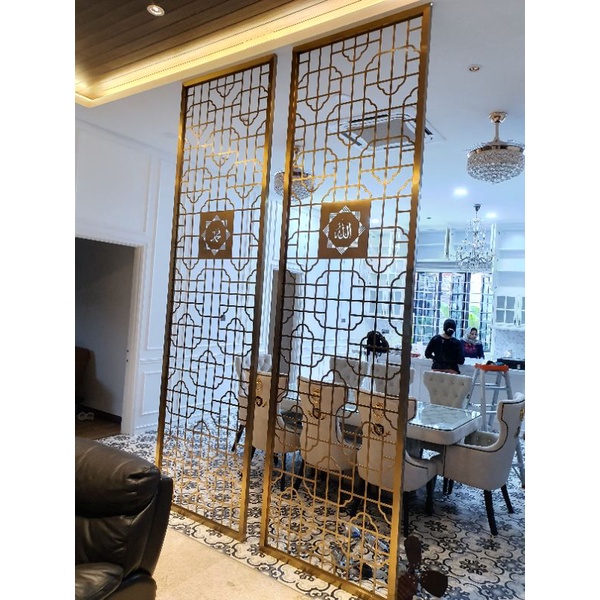 stainless steel laser cut divider, wall partition, living room divider Shopee Malaysia