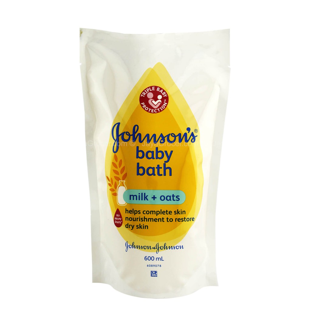 JOHNSON'S baby bath Milk + Oats 600ml x 2 Refill Shopee Malaysia