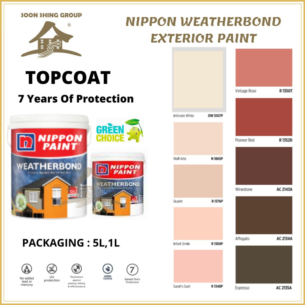 SS556 NIPPON WEATHERBOND EXTERIOR PAINT / Cat Luar Dinding Rumah / Cat