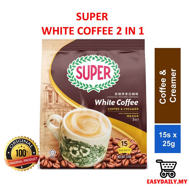 Super 2 in 1 / 3 in 1 Charcoal Roasted White Coffee (15 x 25g) NO ADDED