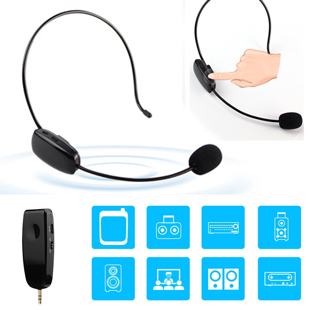 Portable UHF FM Wireless Microphone Headset System Voice Amp Amplifier