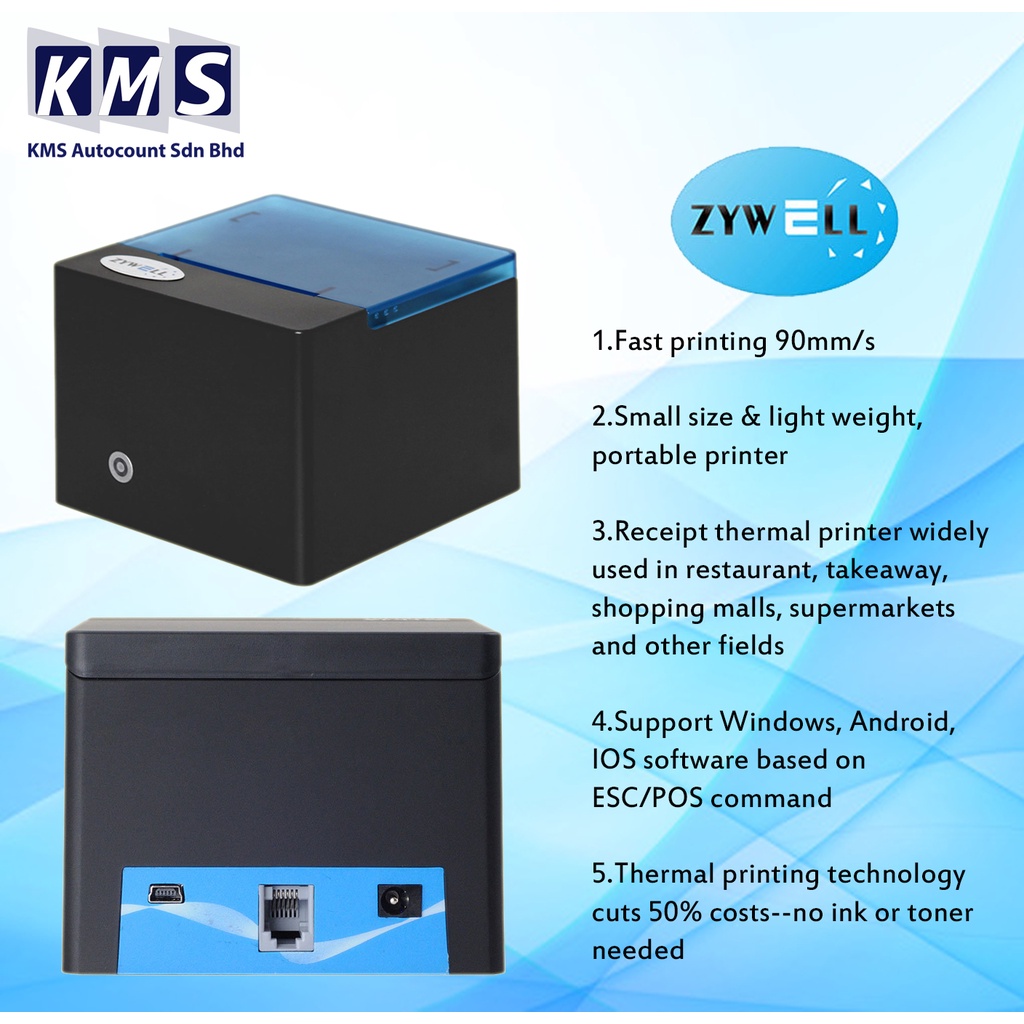Zywell zp58ii thermal receipt printer that support Loyverse software