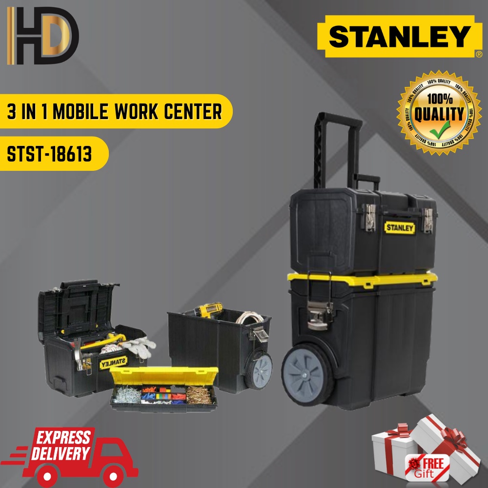 STANLEY 3 IN 1 Detachable Tool Box Mobile Work Center / STANLEY