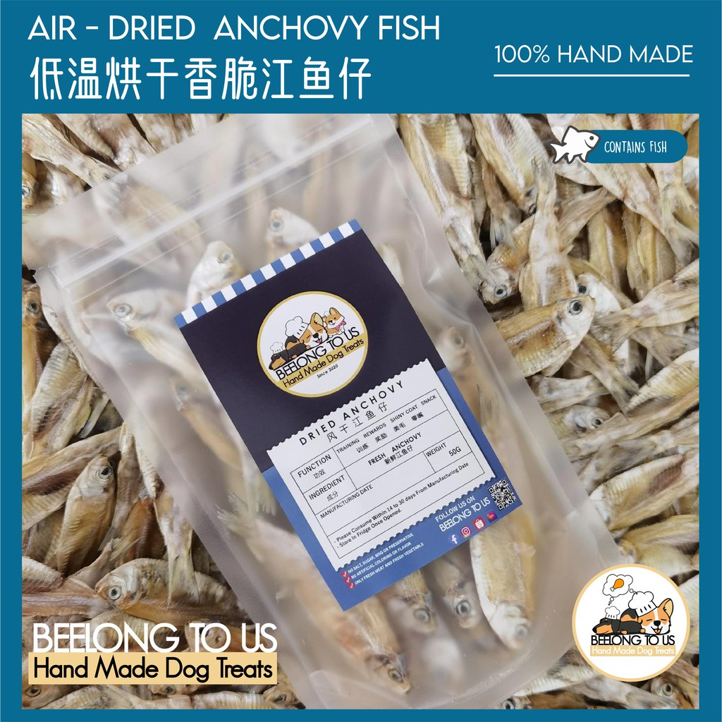 Home Made Anchovy Fish Air Dried Pet Treats Dehydrated Anchovy Pets Snack 狗零食风干江鱼仔烘干多春鱼条手工宠物零食