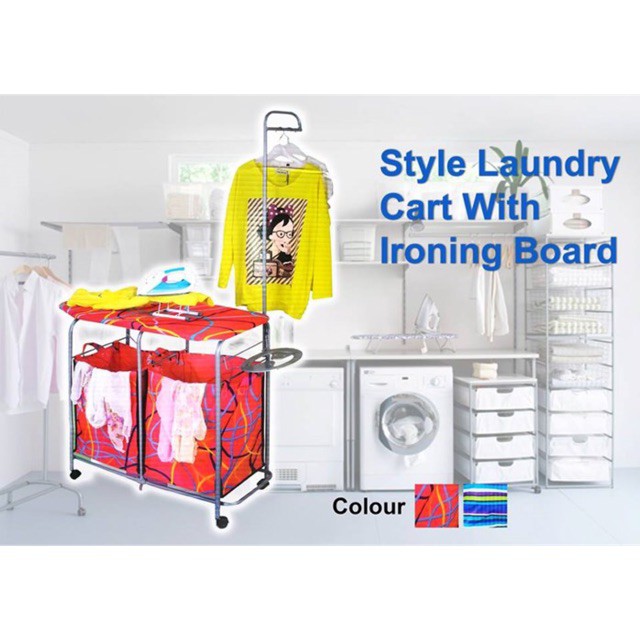 Style Laundry Cart With Ironing Board Shopee Malaysia