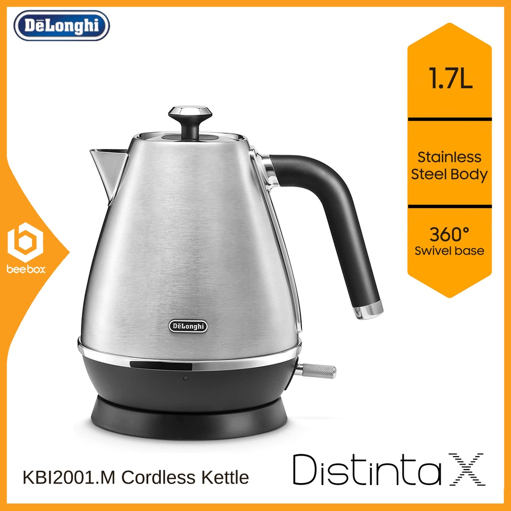 Delonghi Distinta Stainless Steel Cordless Kettle 1.7L (KBI2001S Silver