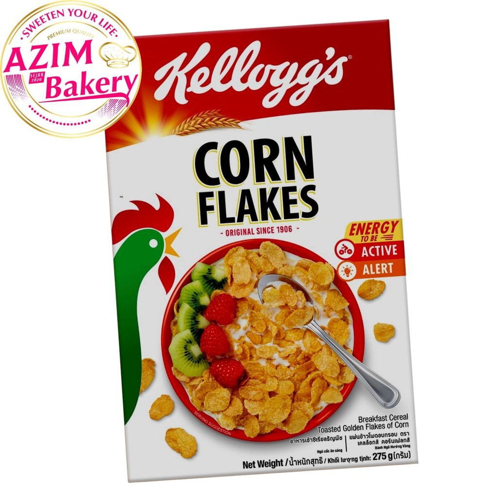 Kellogg'S Corn Flakes Cereal 275G, 500G Cornflakes (Halal) by Azim