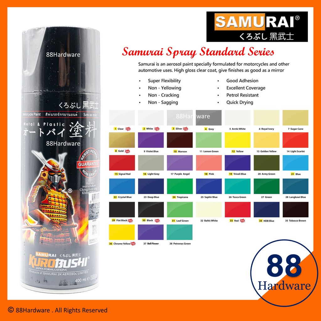 400ml spray samurai / samurai spray paint / samurai / samurai clear