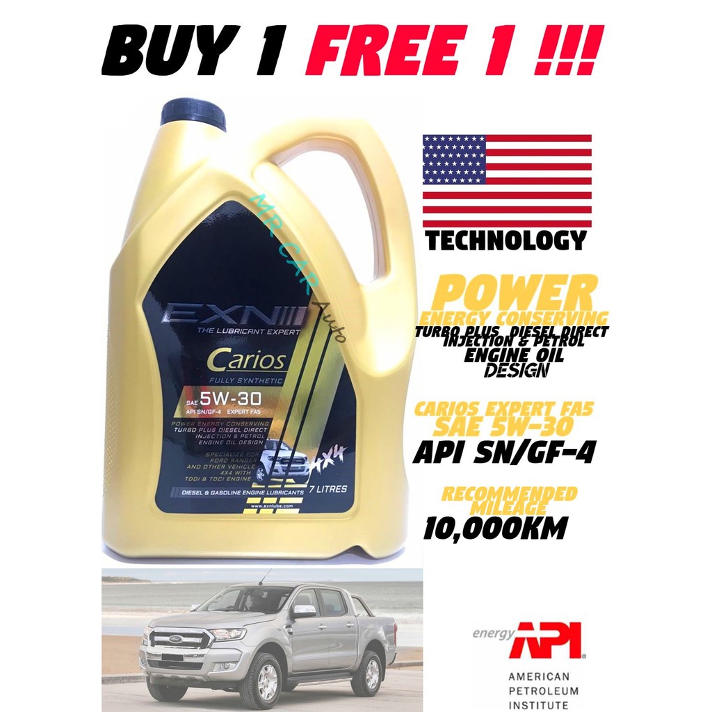 EXN CARIOS FULLY SYNTHETIC ENGINE OIL SAE 5W30 7L (BUY 1 ENGINE OIL FREE 1 MOTOR FLUSH