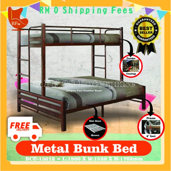 ( Free Shipping ) BCE 13012 Full Metal Bunk Bed/Katil 3 in 1/Katil Ibu