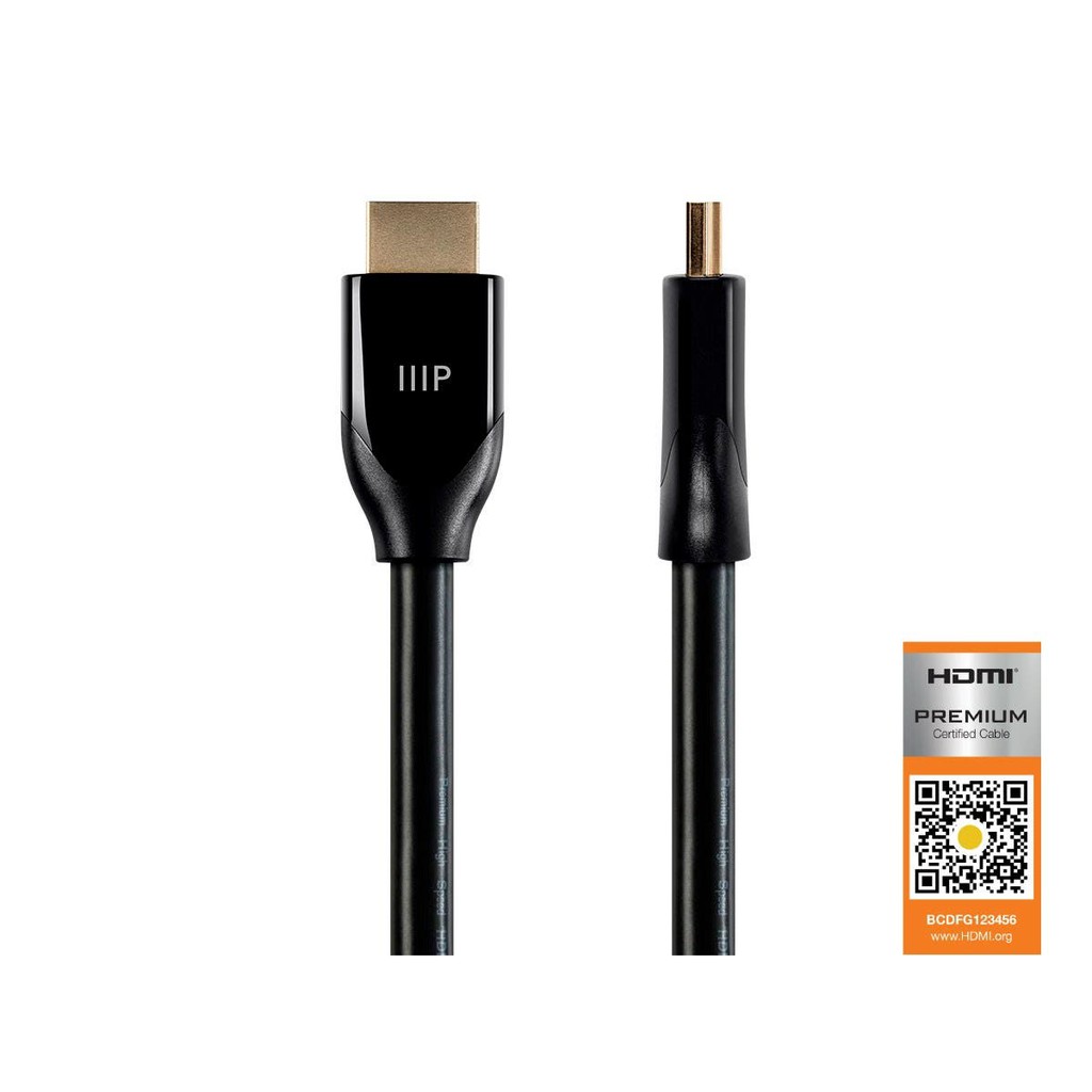 Monoprice Certified Premium High Speed HDMI Cable, 4K60Hz, HDR, 18Gbps