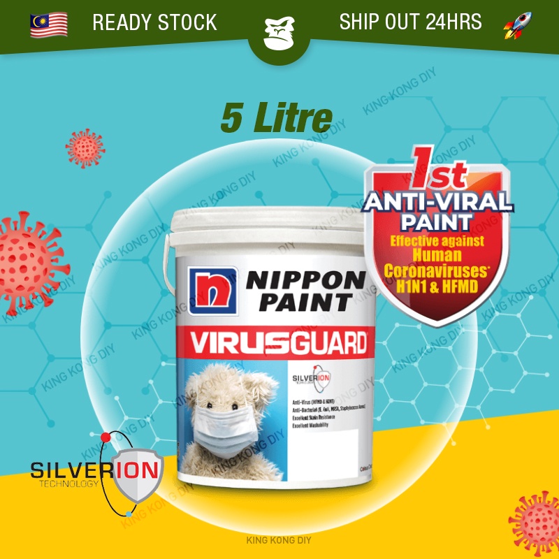 5L NIPPON PAINT VirusGuard Virus Guard Anti Viral Bacteria Fungal Algae