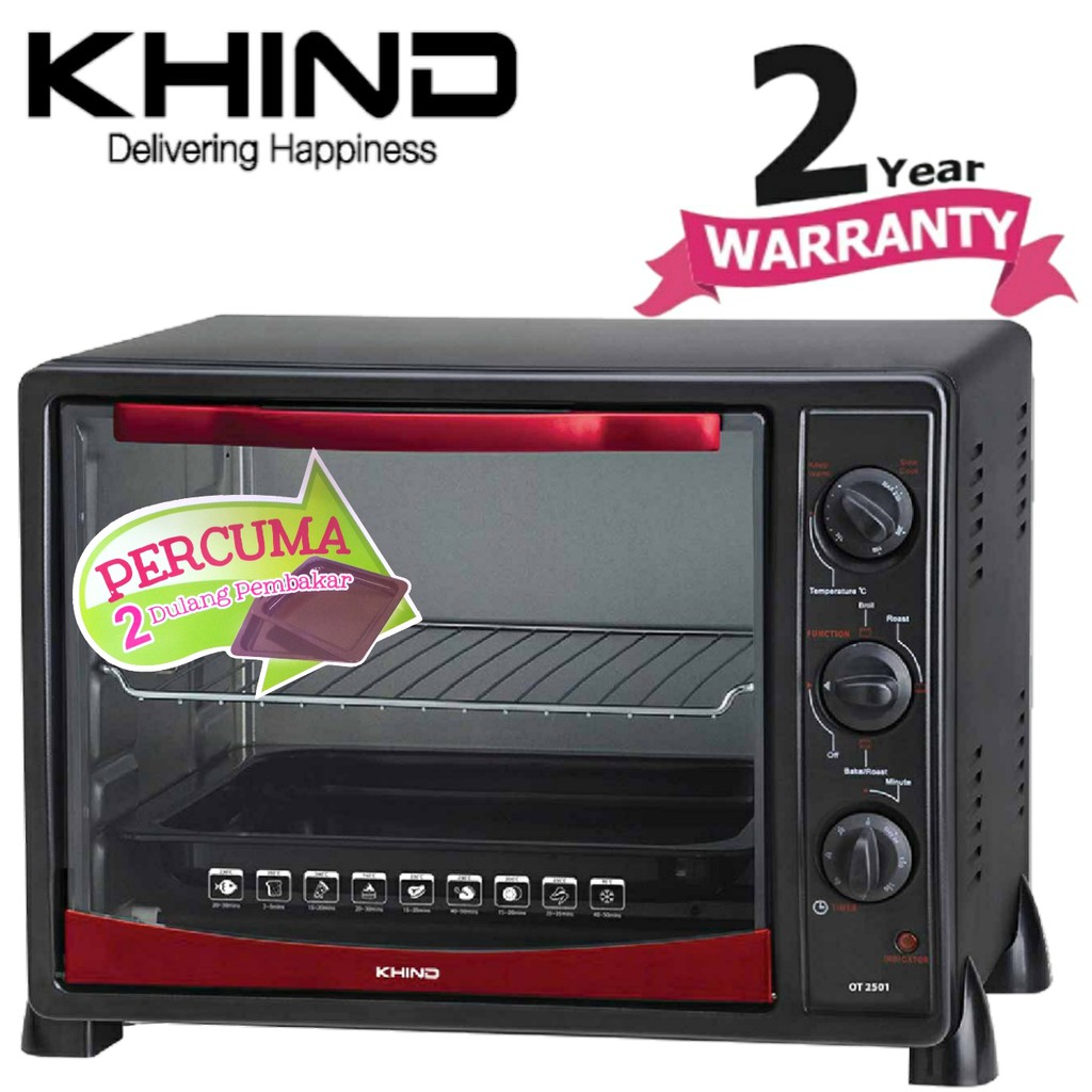 * Free 2 Baking Tray * Khind 25L Electric Oven OT2502 / OT2501 / Sharp