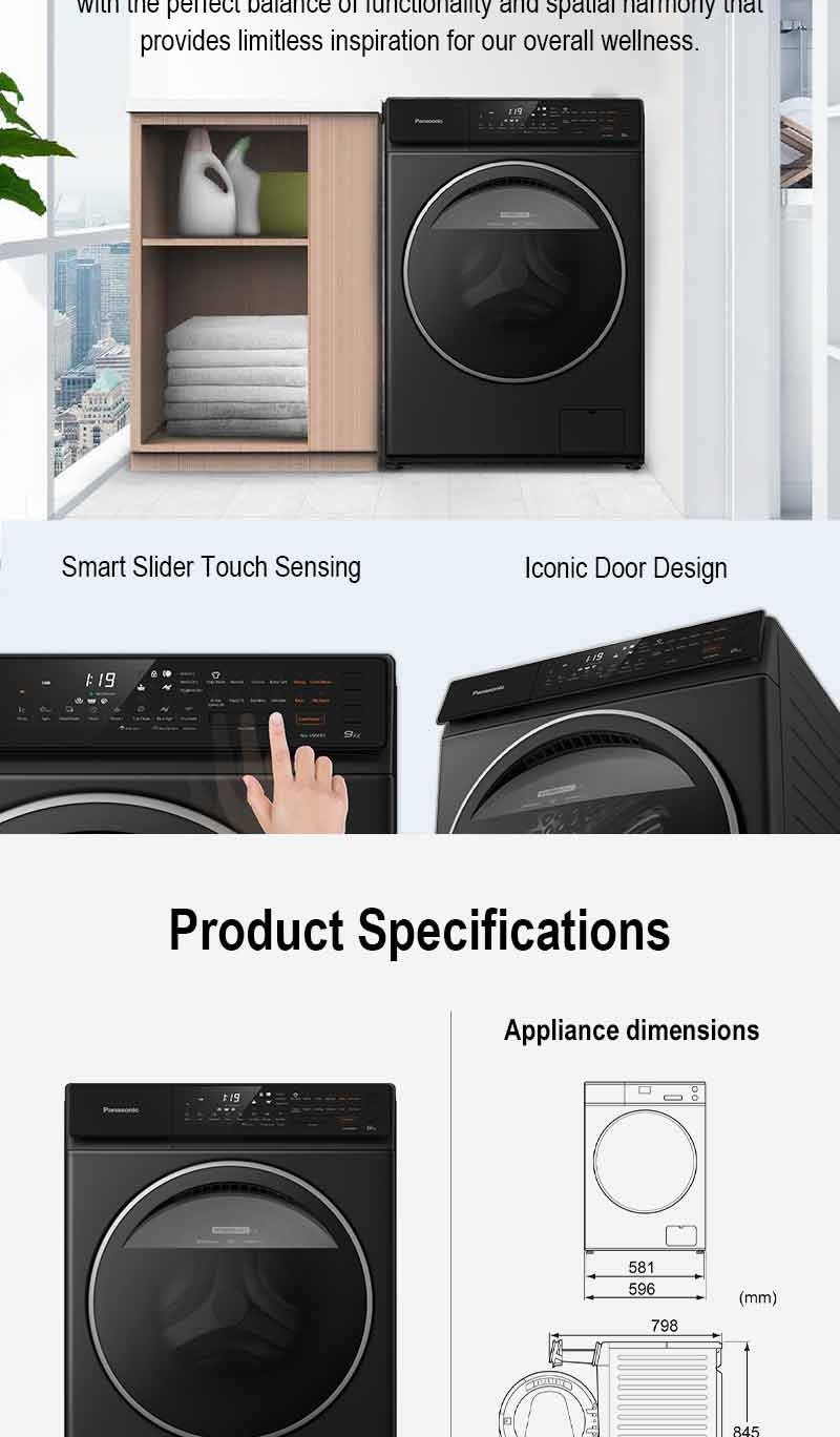 PANASONIC NAV90FR1 CARE+ EDITION 9KG FRONTLOADING WASHING MACHINE NA