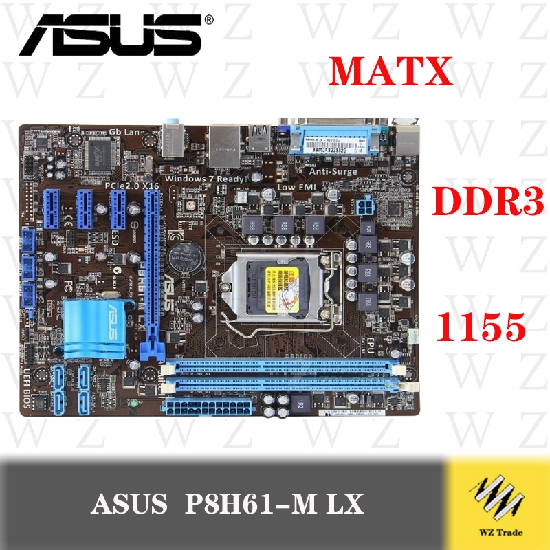 Asus p8h61m lx lx3 p original motherboard ddr3 lga 1155 h61 16gb for