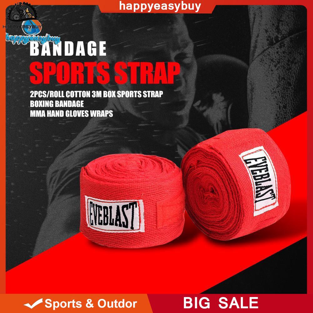 happy 2pcs/roll Cotton 3m Box Sports Strap Boxing Bandage Sanda Muay