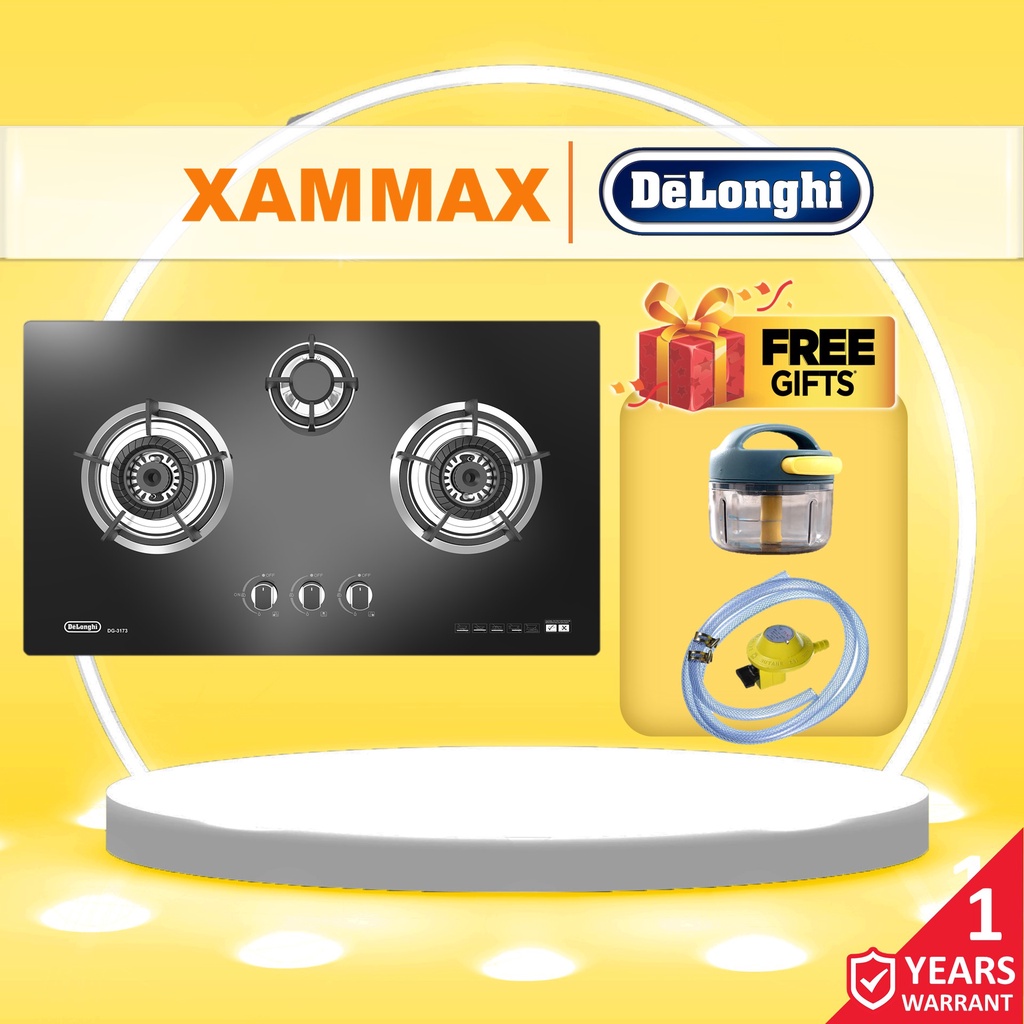 (PM For Surprise) Delonghi DG3173 3 Burners Gas Hob 5.0Kw Flame