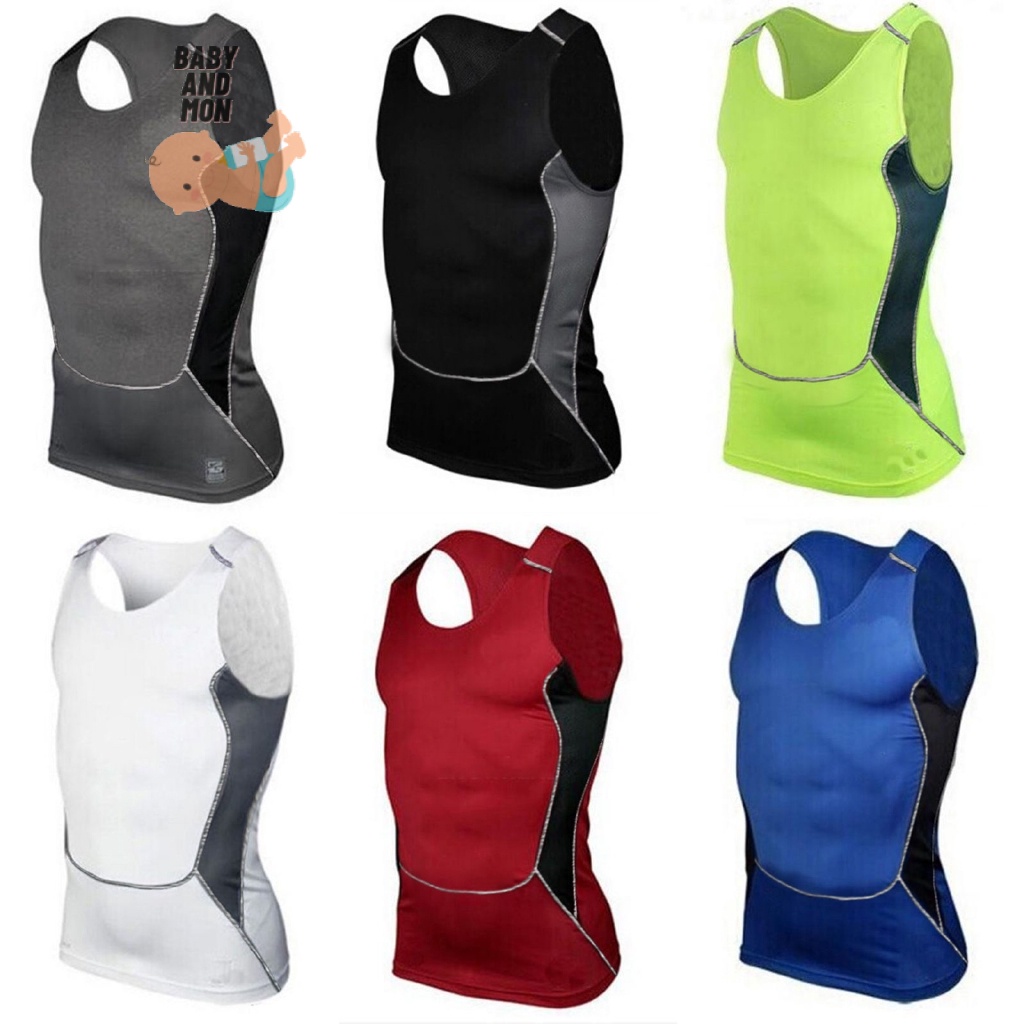 Mens Compression Vest Sleeveless Skin Layer Gym Summer Sport Shopee Malaysia