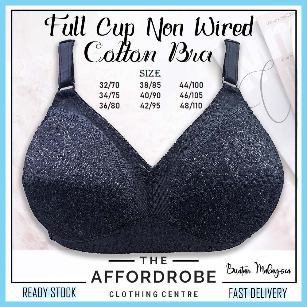 3248 Big Plus Size Bra Full Cup B/C Cotton NonWired Adjustable Straps